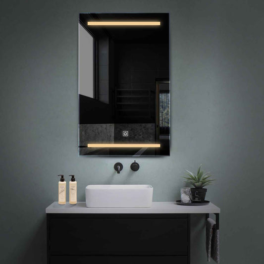 Vertical LED Mirror | Touch Button | Warm White Light - Reyze Salono Series Model 4