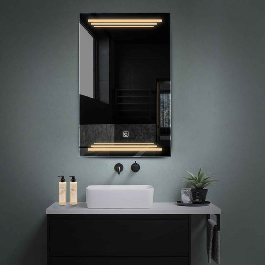 Vertical LED Mirror | Touch Button | Warm White Light - Reyze Salono Series Model 7