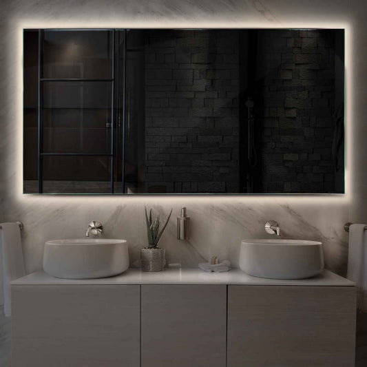 Horizontal LED Mirror | Wall Switch Control | Neutral White Light - Reyze Ambient Series Model 1