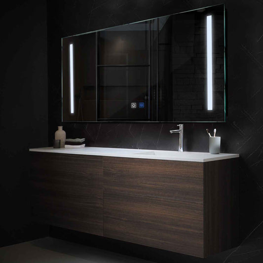 Horizontal LED Mirror | Touch Buttons | Anti-Fog Function | Cool White Light - Reyze Salono Series Model 5