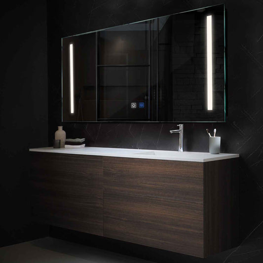 Horizontal LED Mirror | Touch Buttons | Anti-Fog Function | Neutral White Light - Reyze Salono Series Model 5