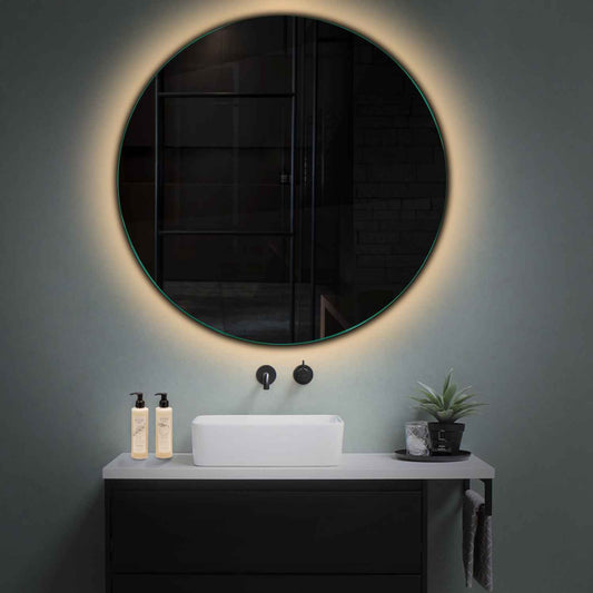 Round LED Mirror | Wall Switch Control | Warm White Light - Reyze Ambient Series Model 1