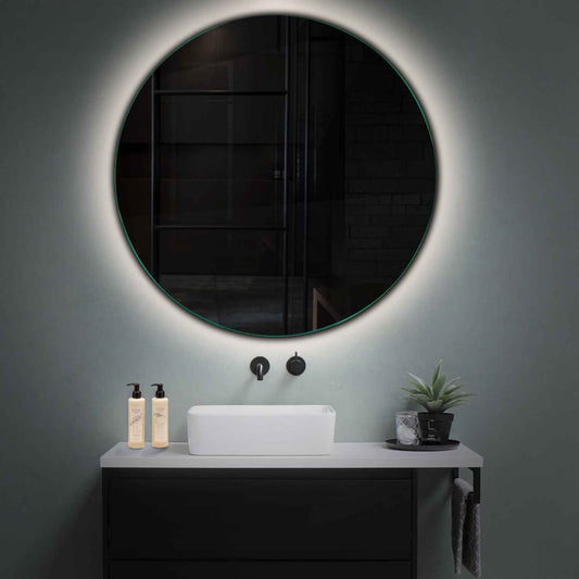 Round LED Mirror | Wall Switch Control | Neutral White Light - Reyze Ambient Series Model 1