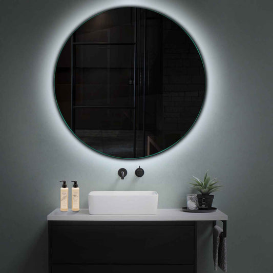 Round LED Mirror | Wall Switch Control | Cool White Light - Reyze Ambient Series Model 1