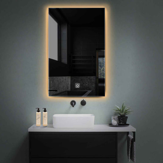 Vertical LED Mirror | Touch Button | Warm White Light - Reyze Ambient Series Model 1