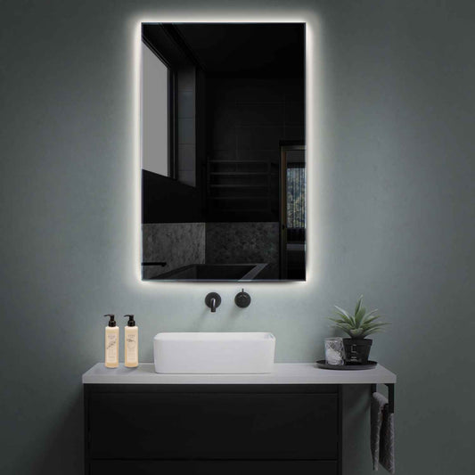 Vertical LED Mirror | Wall Switch Control | Neutral White Light - Reyze Ambient Series Model 1