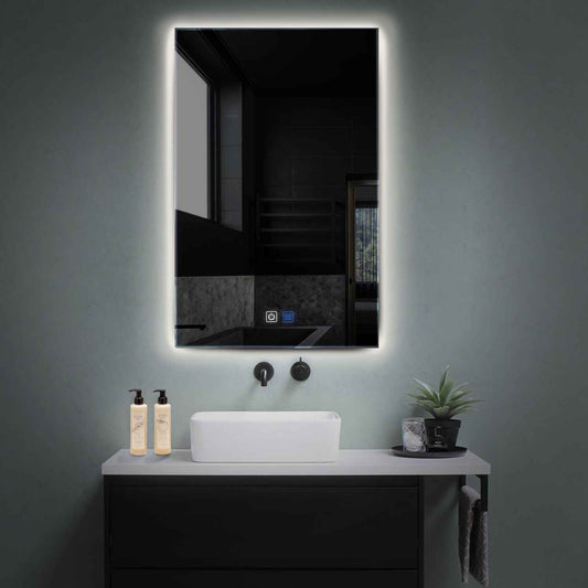 Vertical LED Mirror | Touch Buttons | Anti-Fog Function | Neutral White Light - Reyze Ambient Series Model 1