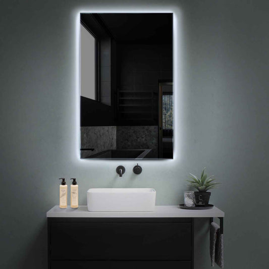 Vertical LED Mirror | Wall Switch Control | Cool White Light - Reyze Ambient Series Model 1