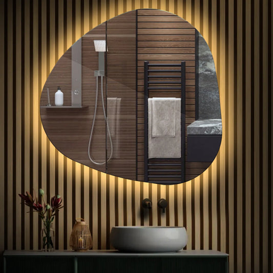 Irregular LED Mirror | Wall Switch Control | Warm White Light - Reyze Ambient Series Model 1