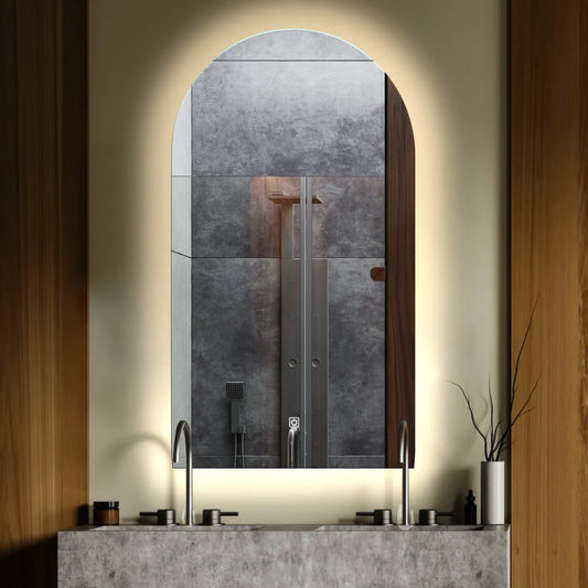 Semi-Oval 2 LED Mirror | Touch Button | Neutral White Light - Reyze Ambient Series Model 1