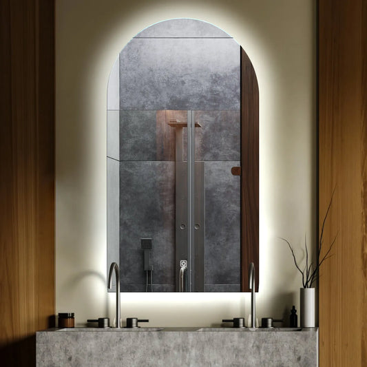 Semi-Oval 2 LED Mirror | Touch Button | Cool White Light - Reyze Ambient Series Model 1