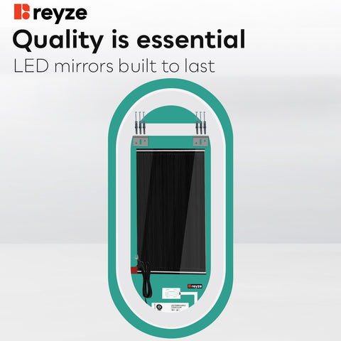 Oval LED Mirror | Touch Buttons | Anti-Fog Function | Adjustable Color Temperature - Reyze Ambient Series Model 1