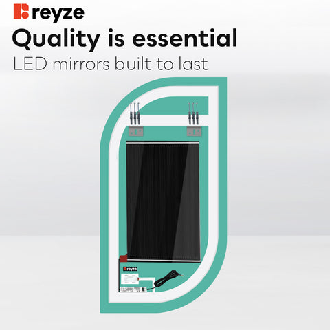 Semi-Oval 1 LED Mirror | Touch Buttons | Anti-Fog Function | Adjustable Color Temperature - Reyze Ambient Series Model 1