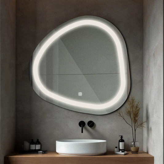 Irregular LED Mirror | Touch Button | Neutral White Light - Reyze Salono Series Model 1