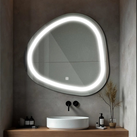 Irregular LED Mirror | Touch Button | Cool White Light - Reyze Salono Series Model 1