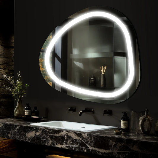 Irregular LED Mirror | Wall Switch Control | Cool White Light - Reyze Salono Series Model 1