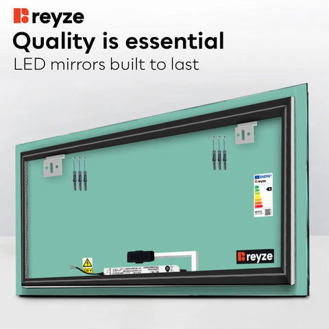 Horizontal LED Mirror | Touch Button | Cool White Light - Reyze Ambient Series Model 1