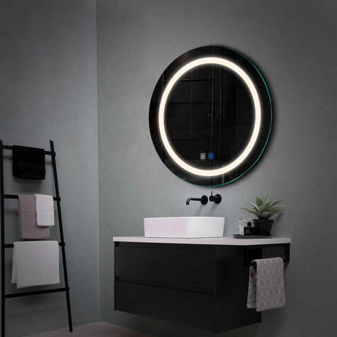 Round LED Mirror | Touch Buttons | Anti-Fog Function | Neutral White Light - Reyze Salono Series Model 1