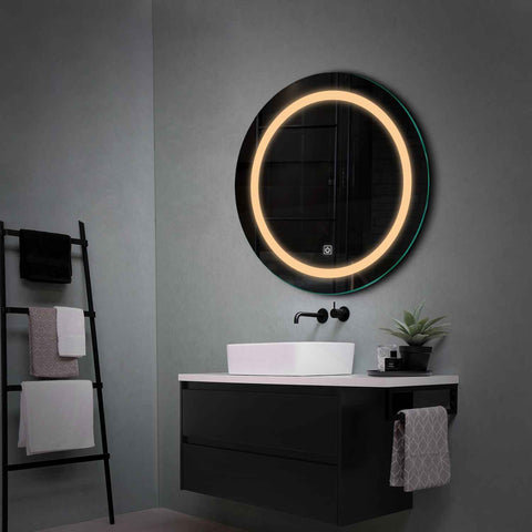 Round LED Mirror | Touch Button | Warm White Light - Reyze Salono Series Model 1