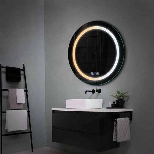 Round LED Mirror | Touch Buttons | Anti-Fog Function | Adjustable Color Temperature - Reyze Salono Series Model 1