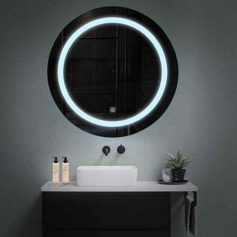 Round LED Mirror | Touch Button | Cool White Light - Reyze Salono Series Model 1
