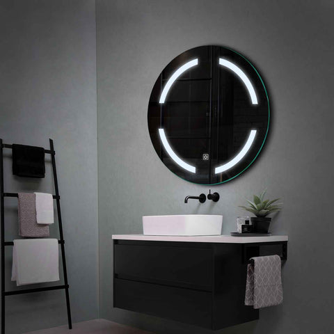 Round LED Mirror | Touch Button | Cool White Light - Reyze Salono Series Model 2