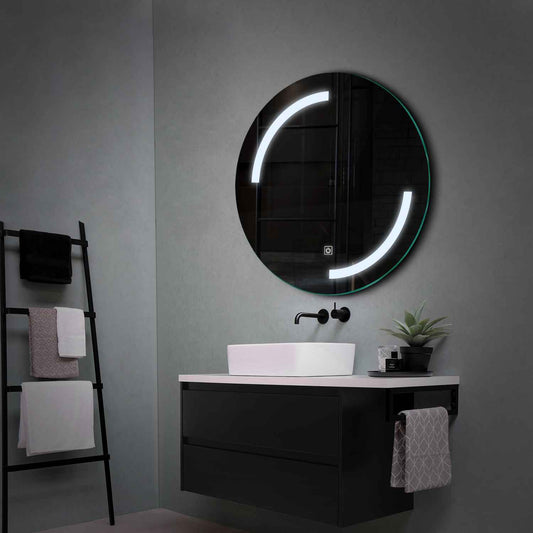 Round LED Mirror | Touch Button | Cool White Light - Reyze Salono Series Model 3