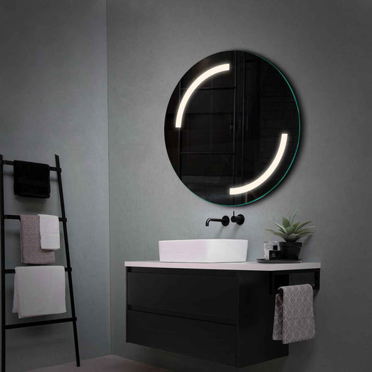 Round LED Mirror | Wall Switch Control | Neutral White Light - Reyze Salono Series Model 3