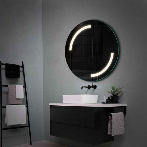 Round LED Mirror | Wall Switch Control | Neutral White Light - Reyze Salono Series Model 3