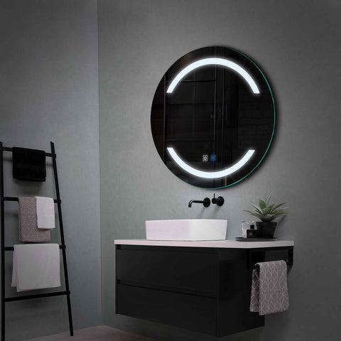 Round LED Mirror | Touch Buttons | Anti-Fog Function | Cool White Light - Reyze Salono Series Model 4