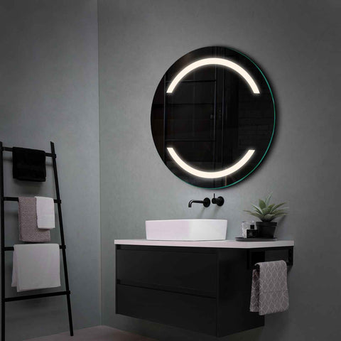 Round LED Mirror | Wall Switch Control | Neutral White Light - Reyze Salono Series Model 4
