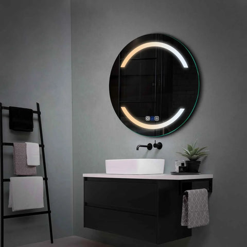 Round LED Mirror | Touch Buttons | Anti-Fog Function | Adjustable Color Temperature - Reyze Salono Series Model 4