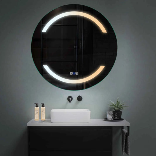 Round LED Mirror | Touch Buttons | Anti-Fog Function | Adjustable Color Temperature - Reyze Salono Series Model 4
