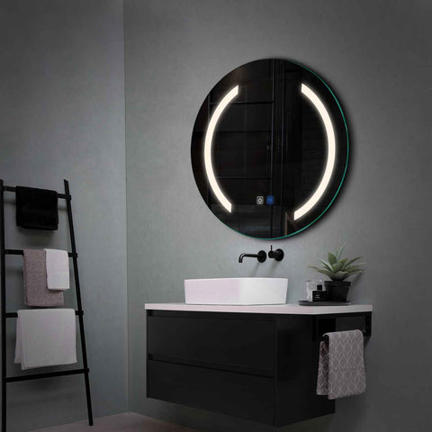 Round LED Mirror | Touch Buttons | Anti-Fog Function | Neutral White Light - Reyze Salono Series Model 5