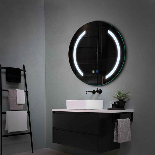 Round LED Mirror | Touch Buttons | Anti-Fog Function | Cool White Light - Reyze Salono Series Model 5