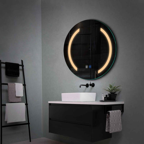 Round LED Mirror | Touch Buttons | Anti-Fog Function | Warm White Light - Reyze Salono Series Model 5