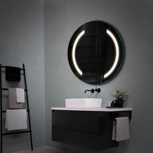 Round LED Mirror | Wall Switch Control | Neutral White Light - Reyze Salono Series Model 5