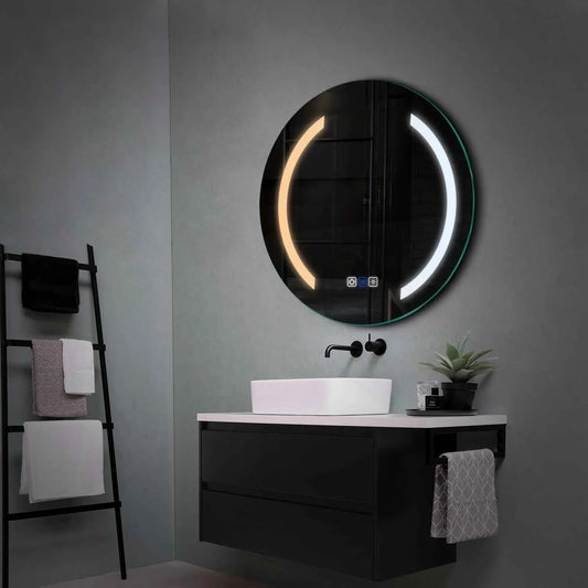 Round LED Mirror | Touch Buttons | Anti-Fog Function | Adjustable Color Temperature - Reyze Salono Series Model 5
