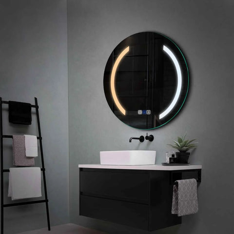 Round LED Mirror | Touch Buttons | Anti-Fog Function | Adjustable Color Temperature - Reyze Salono Series Model 5