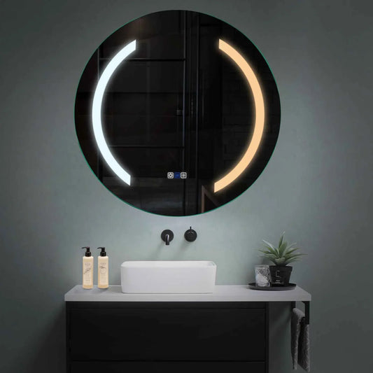 Round LED Mirror | Touch Buttons | Anti-Fog Function | Adjustable Color Temperature - Reyze Salono Series Model 5