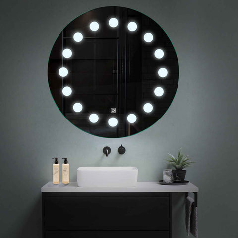 Round LED Mirror | Touch Button | Cool White Light - Reyze Salono Series Model 6