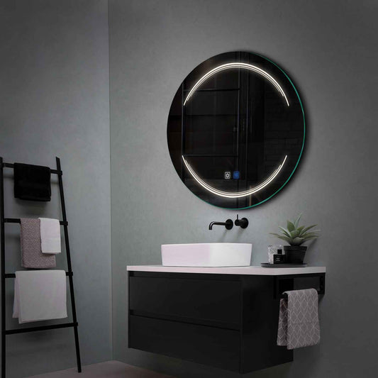 Round LED Mirror | Touch Buttons | Anti-Fog Function | Neutral White Light - Reyze Salono Series Model 7