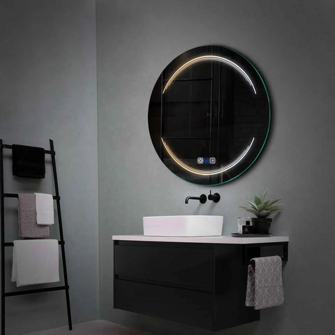 Round LED Mirror | Touch Buttons | Anti-Fog Function | Adjustable Color Temperature - Reyze Salono Series Model 7