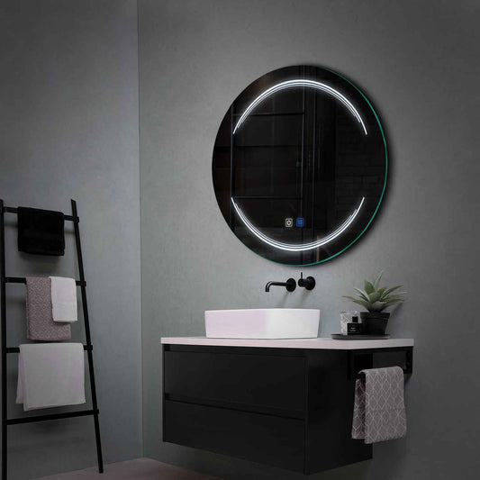 Round LED Mirror | Touch Buttons | Anti-Fog Function | Cool White Light - Reyze Salono Series Model 7