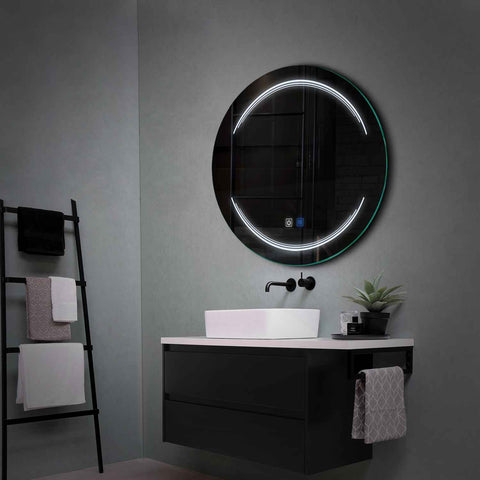 Round LED Mirror | Touch Buttons | Anti-Fog Function | Cool White Light - Reyze Salono Series Model 7
