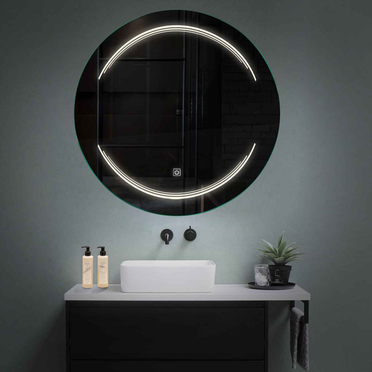 Round LED Mirror | Touch Button | Neutral White Light - Reyze Salono Series Model 7