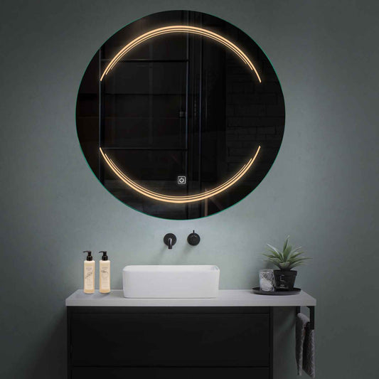 Round LED Mirror | Touch Button | Warm White Light - Reyze Salono Series Model 7