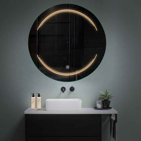 Round LED Mirror | Touch Button | Warm White Light - Reyze Salono Series Model 7