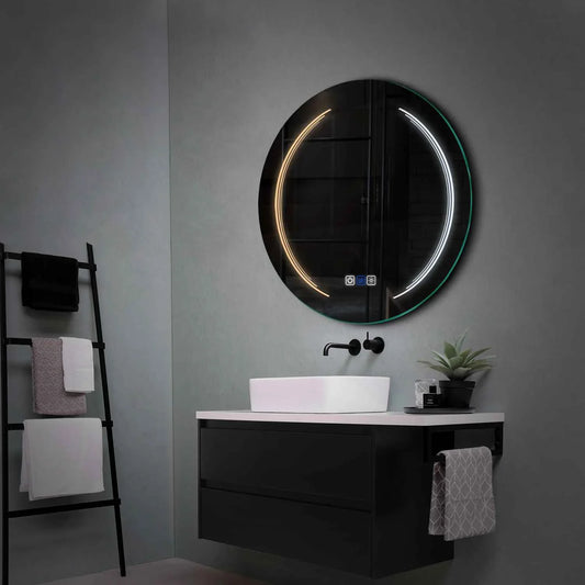 Round LED Mirror | Touch Buttons | Anti-Fog Function | Adjustable Color Temperature - Reyze Salono Series Model 8