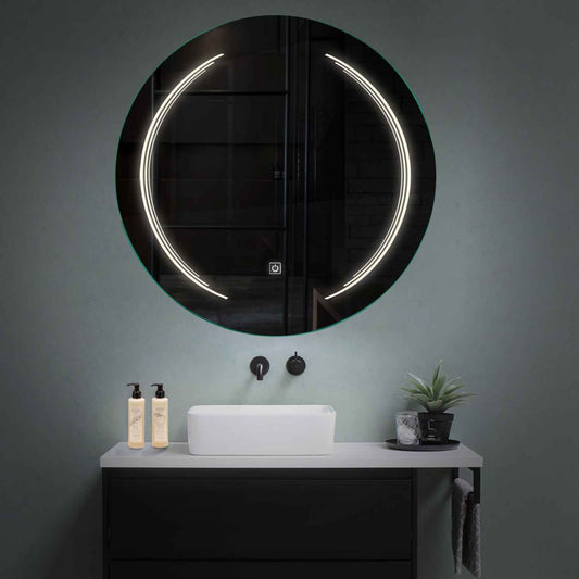 Round LED Mirror | Touch Button | Neutral White Light - Reyze Salono Series Model 8